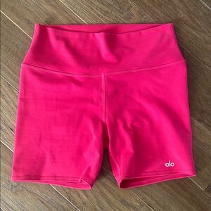 ALO Yoga Air Brush High Waist Pink Bike Shorts